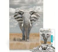 Jigsaw Puzzles 1000 Pieces Zebra Elephant Brain Teaser Game Difficult Challenge Deal As Gifts for The Whole Family 38x52cm