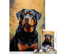 Jigsaw Puzzles 1000 Rottweiler Adult Jigsaw Puzzles Difficult Challenge Challenging To Complete Unique Challenge Game (38x26cm)