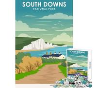 Jigsaw Puzzles 1000 South Downs National Park Adult Jigsaw Puzzles Difficult Challenge Challenging To Complete Unique Challenge Game (38x26cm)