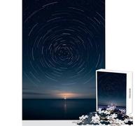 Jigsaw Puzzles 1000 Star Trails Over Ocean at Night Adult Jigsaw Puzzles Difficult Challenge Challenging To Complete Unique Challenge Game (50x75cm)