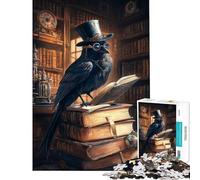 Jigsaw Puzzles 1000 Steampunk Raven Reads Jigsaw Puzzles for Adults Difficult Challenge Help The Brain Exercise Christmas Birthday Gifts (Size 50x75cm)