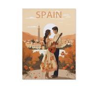 Jigsaw Puzzles 1000 Stück,Spanien-Tanz-Vintage-Reiseposter,Für Holzkinder Spiele Lernspielzeug(75x50cm)-BB76