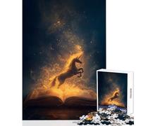 Jigsaw Puzzles 1000 Unicorn Emerging from Book Adult Jigsaw Puzzles Difficult Challenge Challenging To Complete Unique Challenge Game (38x52cm)