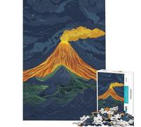 Jigsaw Puzzles 1000 Volcano Eruption Night Help The Brain Exercise Family Activities Practical Game for 14+ Puzzle Game Offered (38x52cm)