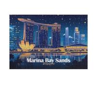 Jigsaw Puzzles 1000pcs(38x26cm) for Adults Marina Bay Sands, Singapore at Night Jigsaws for Adults Brain Teaser Game For Family Fun Help The Brain Exercise 1000pcs(38x26cm)
