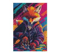Jigsaw Puzzles 1000pcs(38x26cm) S for Teenagerss Fox Mastering Chess Strategy Meets Style Jigsaw Puzzle Toy Wall Decor Analysis And Logic Great Gift for Gaming 1000pcs(38x26cm) S