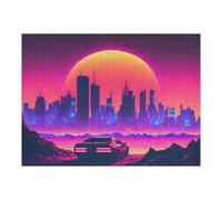 Jigsaw Puzzles 1000pcs(52x38cm) for Adults Chasing The 80s Sunset Jigsaw Puzzle Brain Teaser Game Hand Speed Race Stress Reduction Gifts 1000pcs(52x38cm)