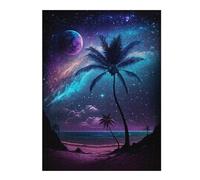 Jigsaw Puzzles 1000pcs(52x38cm) for Adults Galactic Beach Palm Trees Adult Jigsaw Puzzle Brain Teaser Game Home Decoration Challenging To Complete 1000pcs(52x38cm)