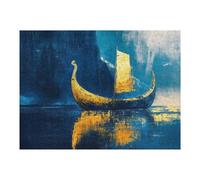 Jigsaw Puzzles 1000pcs(52x38cm) for Adults Golden Viking Ship Jigsaws for Adults Brain Teaser Game For Family Fun Help The Brain Exercise 1000pcs(52x38cm)
