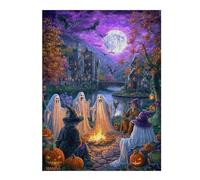 Jigsaw Puzzles 1000pcs(52x38cm) for Adults Halloween Ghosts And Witches Scene Jigsaw Fun Games Home Decoration Deal As Gifts for The Whole Family 1000pcs(52x38cm)