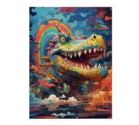 Jigsaw Puzzles 1000pcs(52x38cm) for Adults Rainbow Dragon Cityscape Adult Puzzles Brain Teaser Game Difficult Challenge Unique Birthday And Gifts 1000pcs(52x38cm)