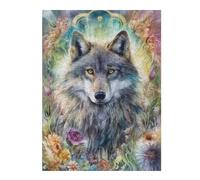 Jigsaw Puzzles 1000pcs(52x38cm) for Adults Spiritual Wolf Jigsaw Anti-Stress Toys Staycation Kill Time Help The Brain Exercise 1000pcs(52x38cm)