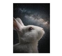 Jigsaw Puzzles 1000pcs(52x38cm) for Adults Starry Night Rabbit Gazing Jigsaw Fun Games Home Decoration Deal As Gifts for The Whole Family 1000pcs(52x38cm)
