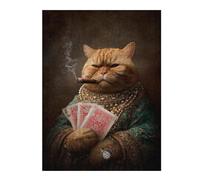 Jigsaw Puzzles 1000pcs(52x38cm) for Teenagerss Royal Cat Cigar Smoking Adult Puzzles Brain Teaser Game Precision Cutting Birthday Present, Gifts, 1000pcs(52x38cm)