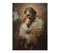 Jigsaw Puzzles 1000pcs(52x38cm) for Teenagerss Saint Joseph with Child Jesus Jigsaw Puzzle Toy Wall Decor Analysis And Logic Great Gift for Gaming 1000pcs(52x38cm)