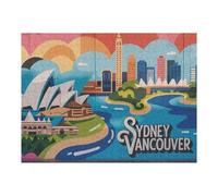 Jigsaw Puzzles 1000pcs(52x38cm) for Teenagerss Sydney Vancouver Cityscape Mural Art Adult Jigsaw Puzzle DIY Toys Hand Speed Race for Birthday, Chrismas 1000pcs(52x38cm)