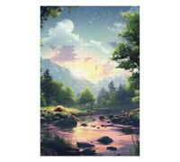 Jigsaw Puzzles 1000pcs(75x50cm) for Adults Campsite by The River at Sunset Jigsaw Relax Games Analysis And Logic Deal As Gifts for The Whole Family 1000pcs(75x50cm)