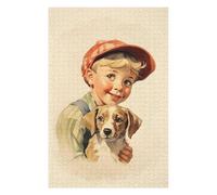 Jigsaw Puzzles 1000pcs(75x50cm) for Adults Little Boy And Dog Jigsaw Puzzle Brain Teaser Game Hand Speed Race Stress Reduction Gifts 1000pcs(75x50cm)