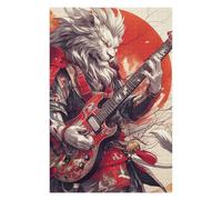 Jigsaw Puzzles 1000pcs(75x50cm) for Adults Samurai Lion Guitar Hero Jigsaw Puzzle Anti-Stress Toys Home Decoration Educational Challenge 1000pcs(75x50cm)