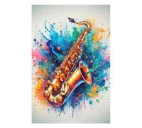 Jigsaw Puzzles 1000pcs(75x50cm) for Adults Saxophone Watercolor Art Jigsaws for Adults Brain Teaser Game Birthday Present Gifts for Friends And Family 1000pcs(75x50cm)