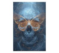 Jigsaw Puzzles 1000pcs(75x50cm) for Adults Skull with Butterfly Wings Art Print Jigsaw Puzzle Anti-Stress Toys Home Decoration Educational Challenge 1000pcs(75x50cm)