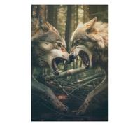 Jigsaw Puzzles 1000pcs(75x50cm) for Adults Wolfs Fighting Jigsaw Puzzle Brain Teaser Game Hand Speed Race Stress Reduction Gifts 1000pcs(75x50cm)