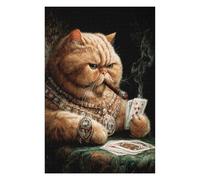 Jigsaw Puzzles 1000pcs(75x50cm) for Teenagerss Royal Cat Smoking Cigar Adult Puzzles Brain Teaser Game Precision Cutting Birthday Present, Gifts, 1000pcs(75x50cm)