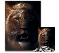 Jigsaw Puzzles 1000Pieces for Adults Epic Golden Lion King Face Jigsaw Puzzles Interactive Family Game DIY Home Decor Brain Challenge Gift 1000 PCS(75x50cm)