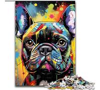 Jigsaw Puzzles 1000Pieces for Adults French Bulldog Graffiti Jigsaws 1000Pieces for Adults Impossible Educational Home Decoration Games & Gifts (Size 26x38 cm)