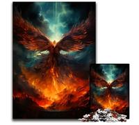 Jigsaw Puzzles 1000Pieces for Adults Mythical Fire Phoenix Dark Jigsaw Puzzles Interactive Family Game DIY Home Decor Brain Challenge Gift 1000 PCS(75x50cm)