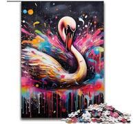 Jigsaw Puzzles 1000Pieces for Adults Swan Graffiti Painting Jigsaws 1000Pieces for Adults Impossible Educational Home Decoration Games & Gifts (Size 26x38 cm)