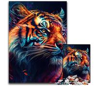 Jigsaw Puzzles 1000Pieces for Adults The Mighty Tiger Jigsaw Puzzles Interactive Family Game DIY Home Decor Brain Challenge Gift 1000 PCS(75x50cm)