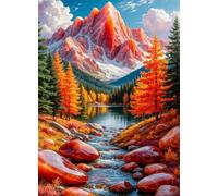 Jigsaw Puzzles 120 piece,Puzzles for Adults,Challenging Educational Family Activity Games Home Decoration Puzzle Mountains Woods Rivers 9.8 x 7.9 inch