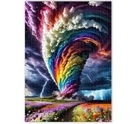 Jigsaw Puzzles 120 piece,Puzzles for Adults,Challenging Educational Family Activity Games Home Decoration Puzzle Rainbow Tornado 9.8 x 7.9 inch