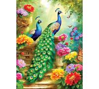 Jigsaw Puzzles 120 piece,Puzzles for Adults,Challenging Educational Family Activity Games Home Decoration Puzzle Colorful Flowers Peacock 9.8 x 7.9 inch