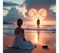 Jigsaw Puzzles 120 Pieces for Adults, Fun Challenging & Brainteasing jigsaw puzzles for adults 120 piece Puzzle Educational Games Home Decoration puzzle(Beach Heart Couple)