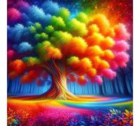 Jigsaw Puzzles 120 Pieces for Adults, puzzles for adults 120 Piece Beautiful Colourful Artwork, Challenging Puzzle Game for Family, Theme:Rainbow Tree Lawn