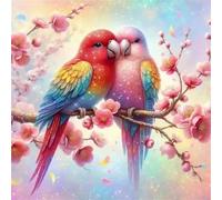 Jigsaw Puzzles 120 Pieces for Adults, puzzles for adults 120 Piece Beautiful Colourful Artwork, Challenging Puzzle Game for Family, Theme:Parrot Pink Flower