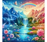 Jigsaw Puzzles 120 Pieces for Adults, puzzles for adults 120 Piece Beautiful Colourful Artwork, Challenging Puzzle Game for Family, Theme:Rainbow Falls Flower