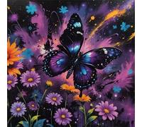 Jigsaw Puzzles 120 Pieces for Adults, puzzles for adults 120 Piece Beautiful Colourful Artwork, Challenging Puzzle Game for Family, Theme:Purple Night Butterfly