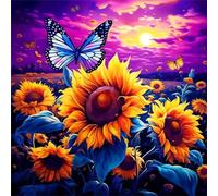 Jigsaw Puzzles 120 Pieces for Adults, puzzles for adults 120 Piece Beautiful Colourful Artwork, Challenging Puzzle Game for Family, Theme:Butterfly Sunflower Cloud