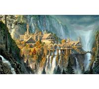 Jigsaw Puzzles 120 pieces,Puzzles for Adults,Challenging Educational Family Activity Games Home Decoration Puzzle Landscape Waterfall Castle,9.8 x 7.9 Inch