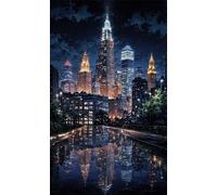 Jigsaw Puzzles 120 pieces,Puzzles for Adults,Challenging Educational Family Activity Games Home Decoration Puzzle City Night Reflections,9.8 x 7.9 Inch