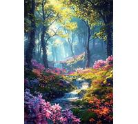 Jigsaw Puzzles 120 pieces,Puzzles for Adults,Challenging Educational Family Activity Games Home Decoration Puzzle Woodlands Flowers Rivers,9.8 x 7.9 Inch