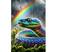 Jigsaw Puzzles 120 pieces,Puzzles for Adults,Challenging Educational Family Activity Games Home Decoration Puzzle Rainbow Snake,9.8 x 7.9 Inch
