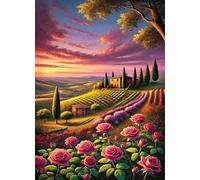 Jigsaw Puzzles 1200 piece,Puzzles for Adults,Challenging Educational Family Activity Games Home Decoration Puzzle Countryside Fields Flowers 29.5 x 19.7 inch