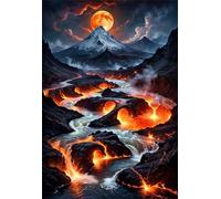 Jigsaw Puzzles 1200 piece,Puzzles for Adults,Challenging Educational Family Activity Games Home Decoration Puzzle Volcanic Magma Rivers 29.5 x 19.7 inch