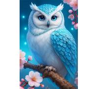 Jigsaw Puzzles 150 piece,Puzzles for Adults,Challenging Educational Family Activity Games Home Decoration Puzzle Blue Owl Flowers 13.8 x 9.8 inch