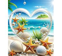 Jigsaw Puzzles 150 piece,Puzzles for Adults,Challenging Educational Family Activity Games Home Decoration Puzzle Heart Shell Starfishs 13.8 x 9.8 inch