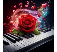 Jigsaw Puzzles 150 Pieces, Jigsaws Rose Music Notes 150 Piece jigsaw puzzles for Adults, Challenge High Difficulty Family Puzzle Game 65x65cm/26x26inch